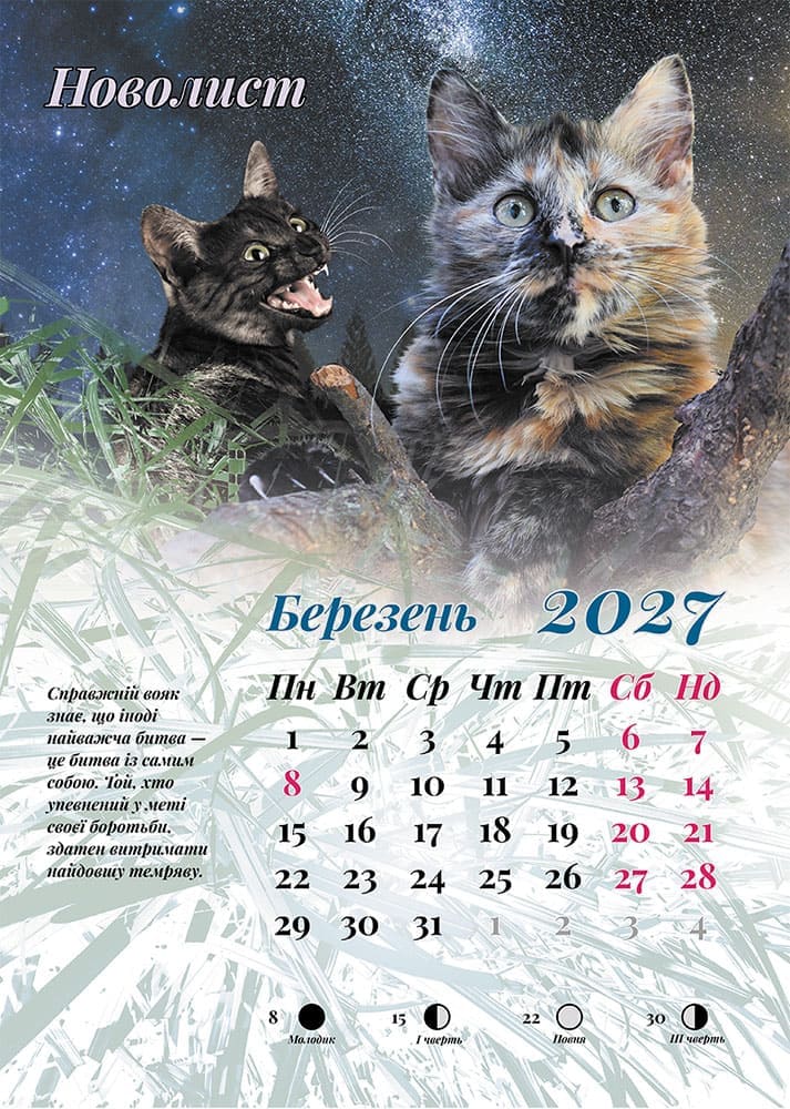 Легенди лісових і озерних земель. Котокалендар настінний на 2027 рік - інші зображення